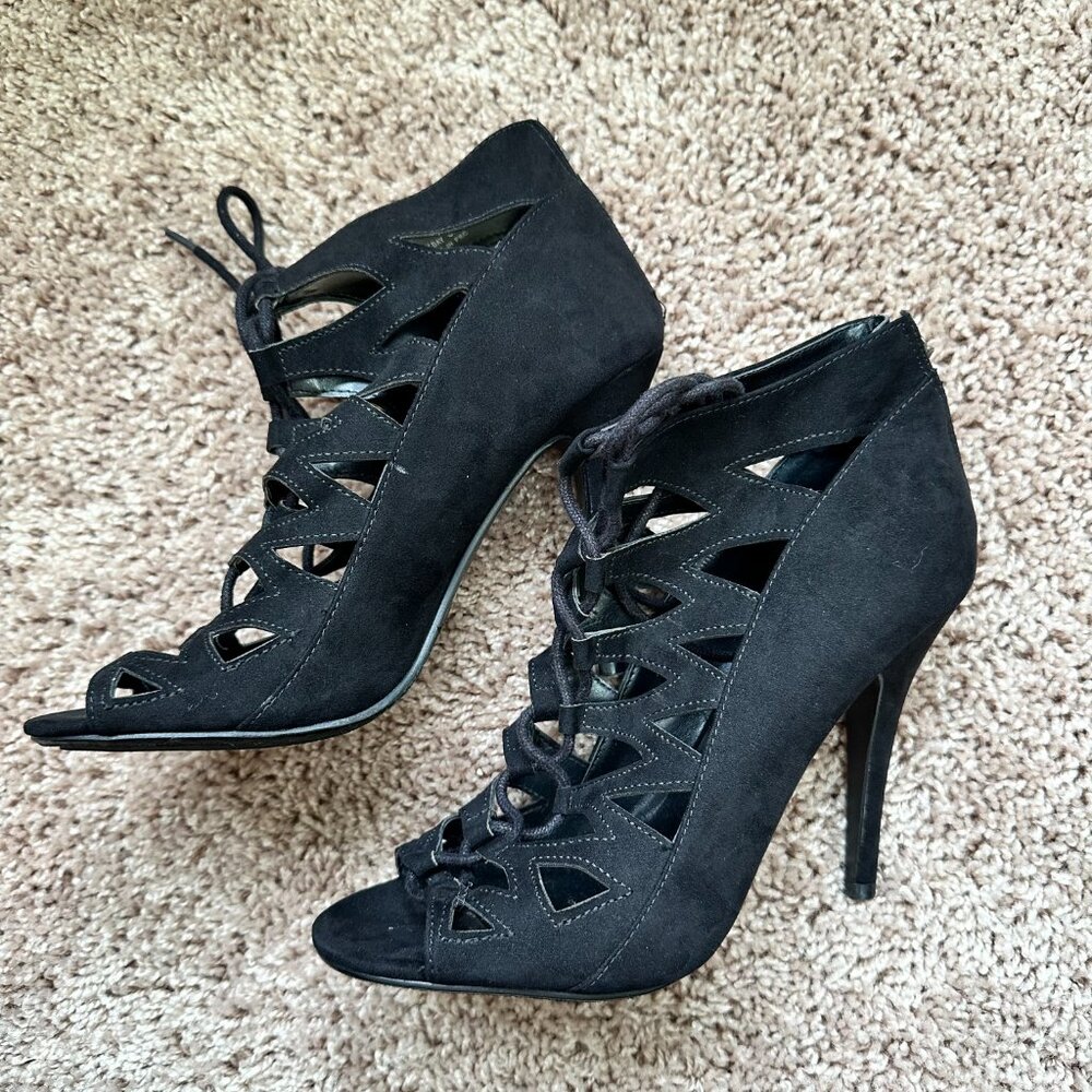 Chinese Laundry Strappy Cage Heels in Black Size 8 - Picture 4 of 8